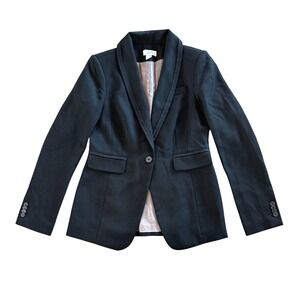Ann Taylor LOFT Black Tailored Sz‎ 6 Blazer Career Business Office Wool Blend